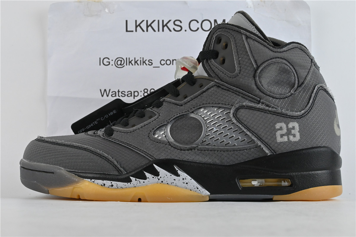 New Version Air Jordan 5 Retro Off-White Black